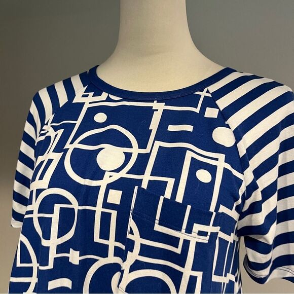 LuLaRoe short sleeve geometric print hi-low scoop neck Carly dress size XS - Picture 2 of 12